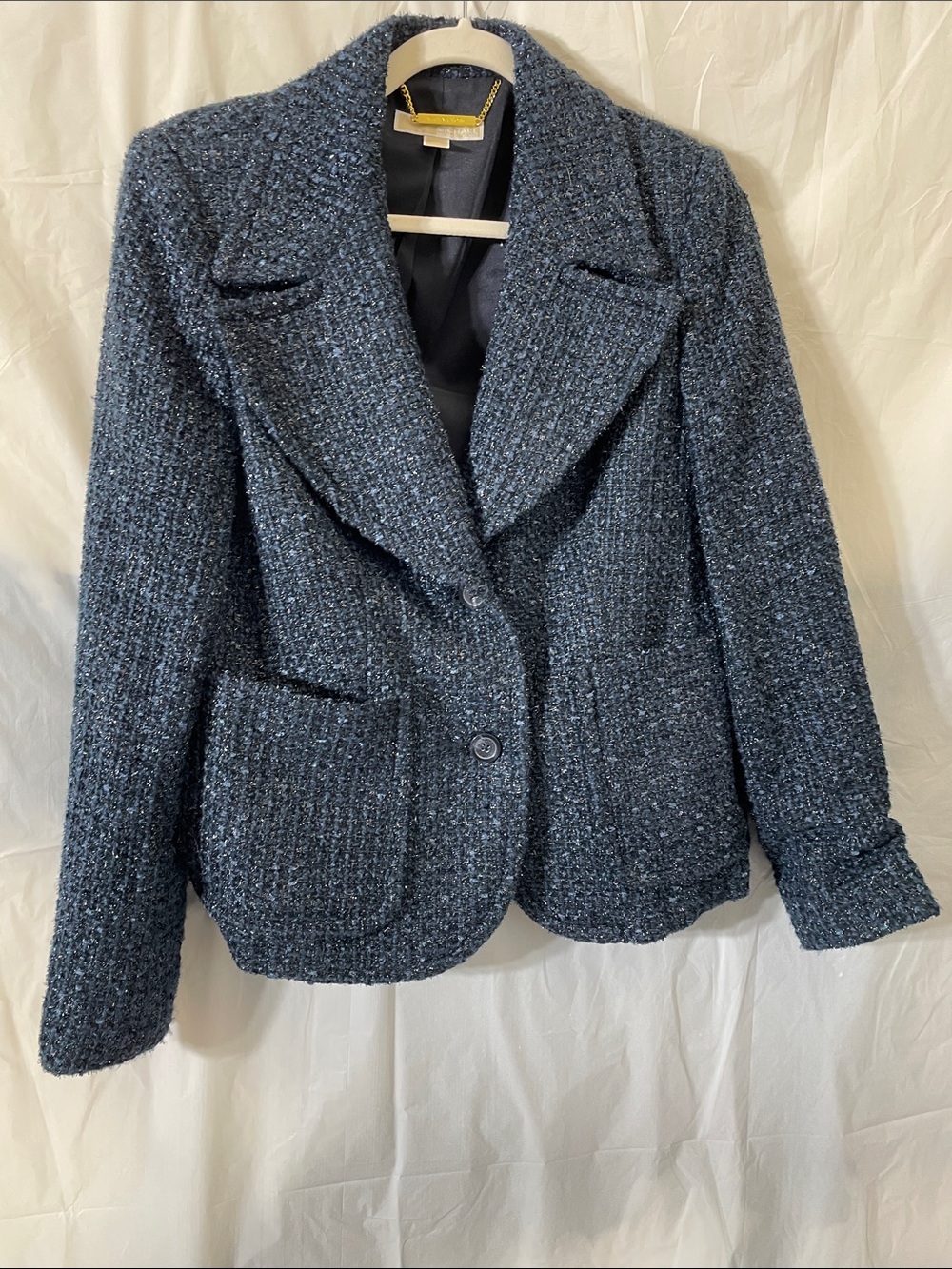 MICHAEL Michael Kors Textured Navy Bouclé Blazer